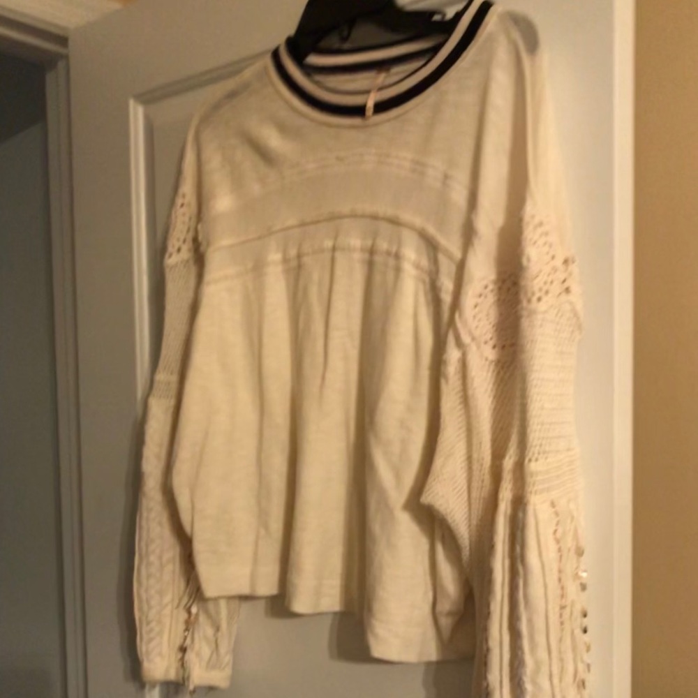 Free people xs cream boho top